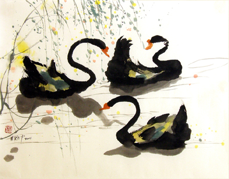 Wu Guanzhong, Black Swans and Reed